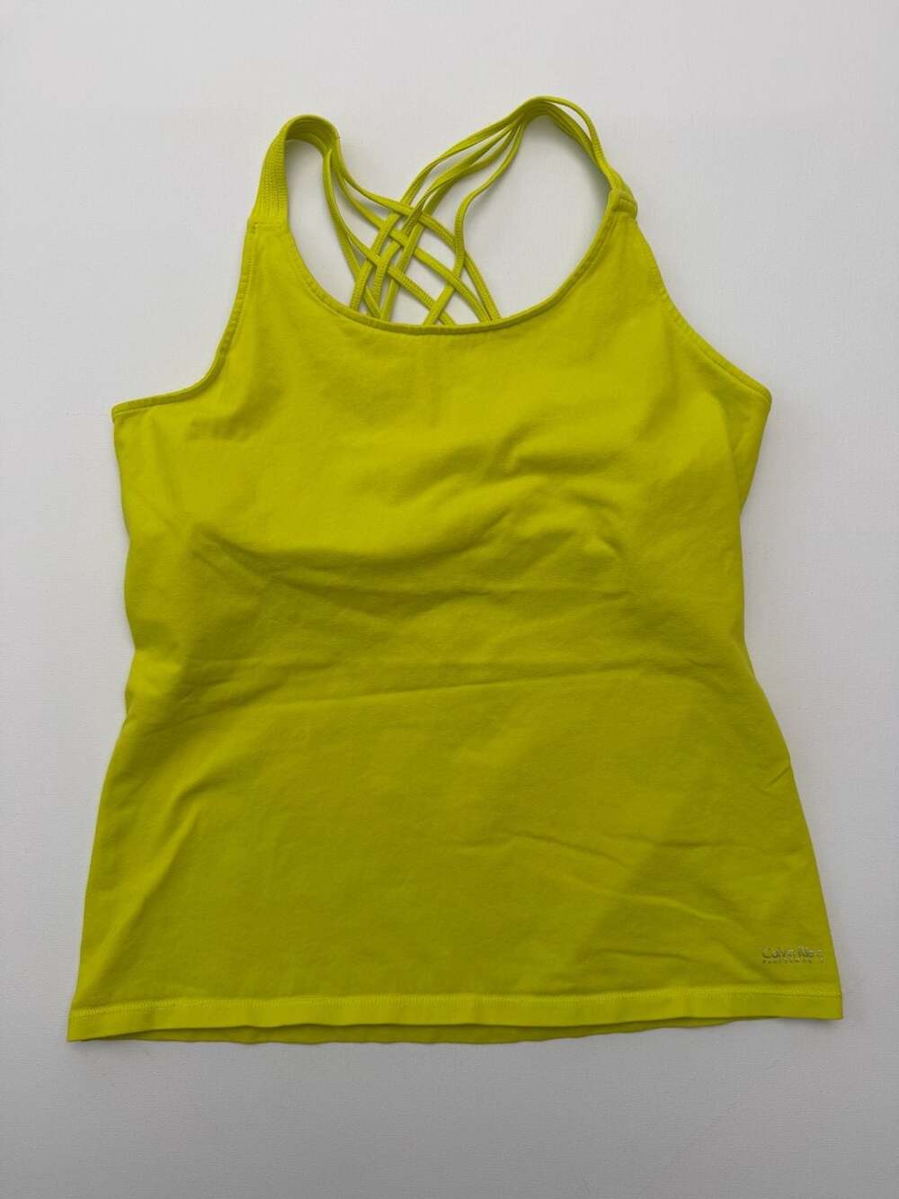 Calvin Klein Performance Quick Dry Lime Yellow Workout Tank Top XL